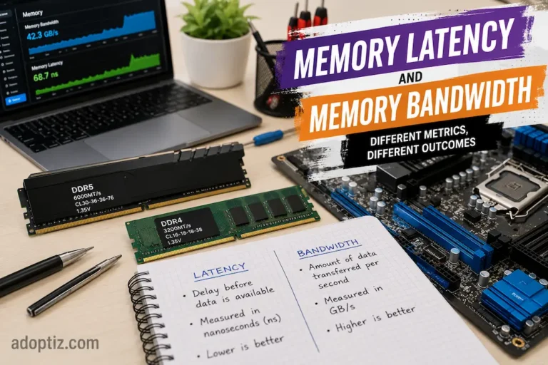 Memory Latency and Memory Bandwidth: Different Metrics, Different Outcomes
